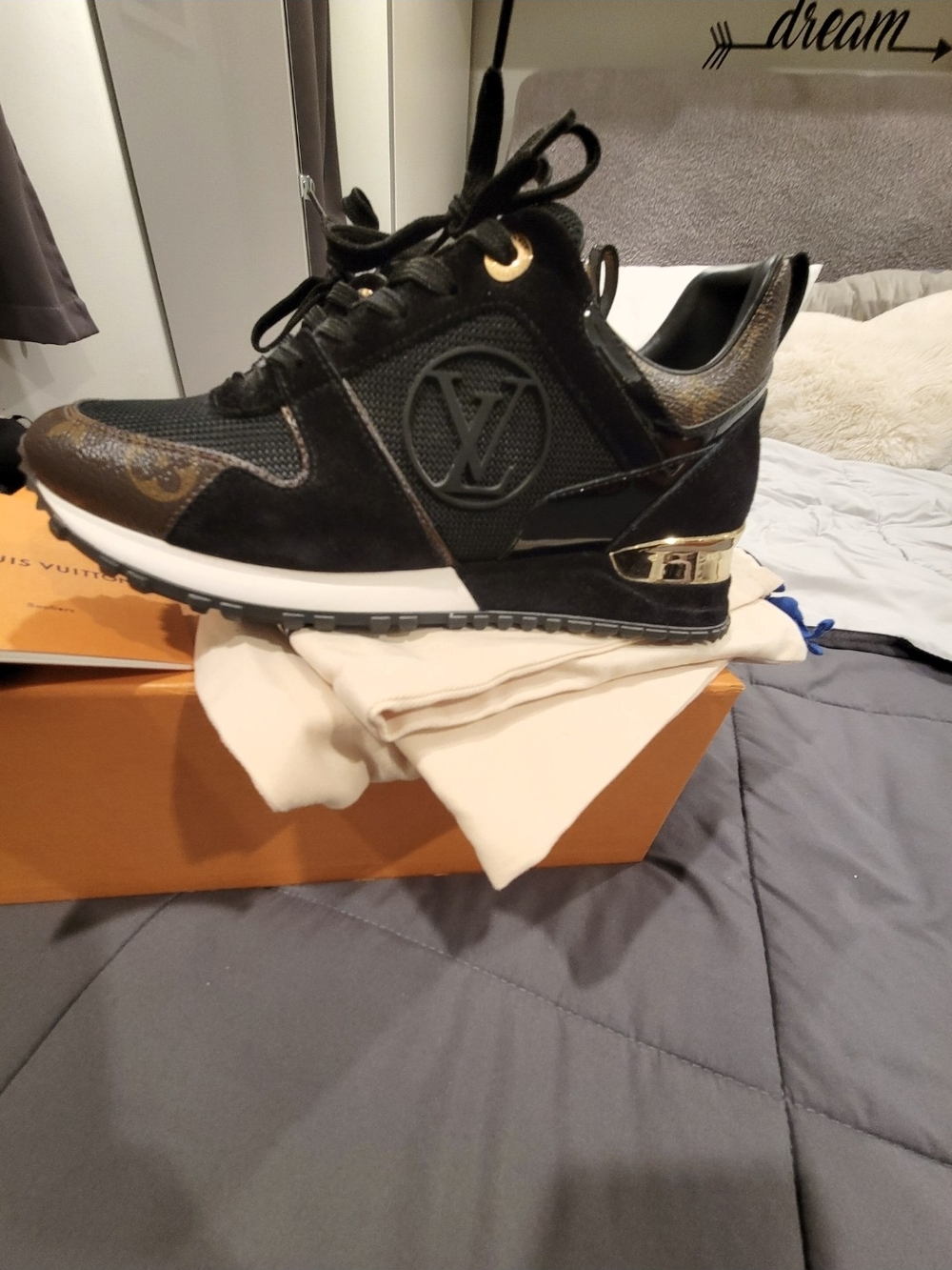 Louis Vuitton Women’s Black & Brown Run Away Trainer Sneaker